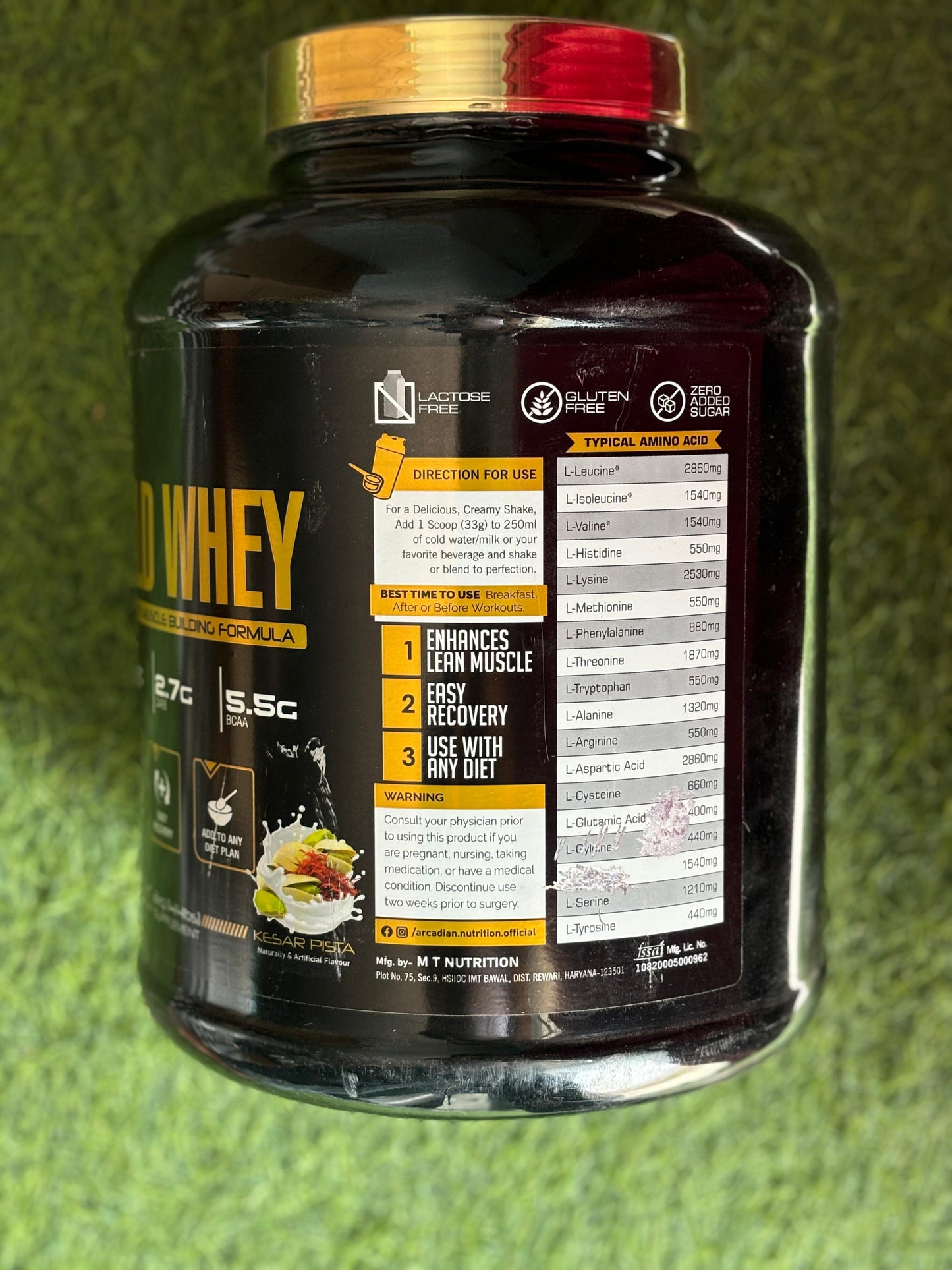 Arcadian nutrition gold whey protein 2kg (MT nutrition)