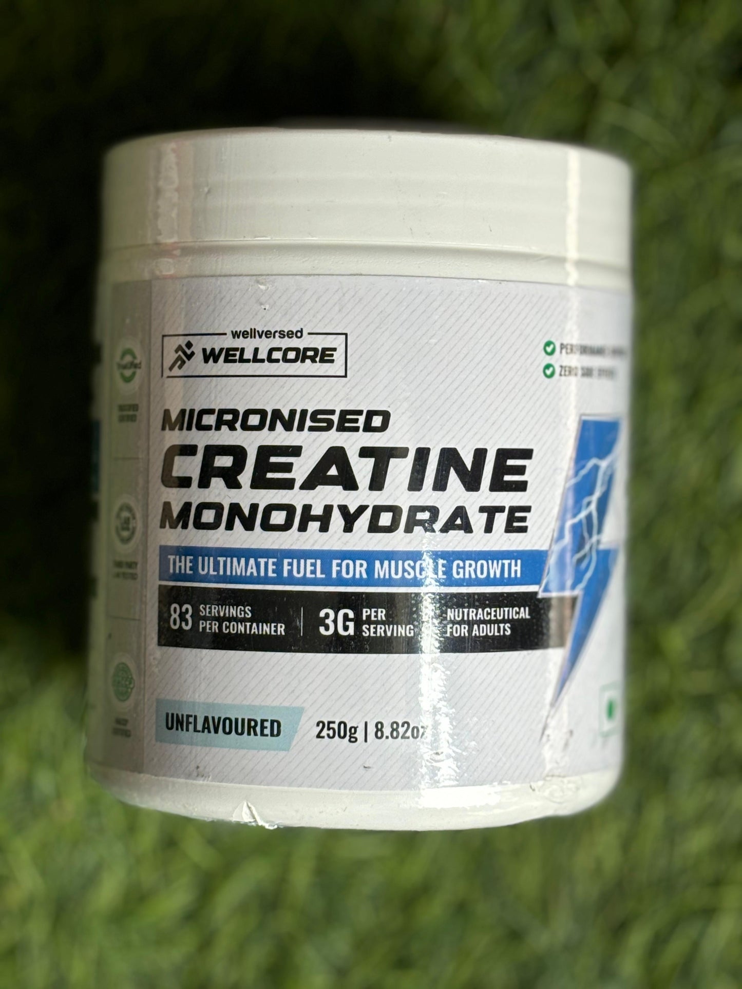 Wellcore - Micronised Creatine Monohydrate (250g, 83 Servings) | 100% Pure Creatine | Unflavored |