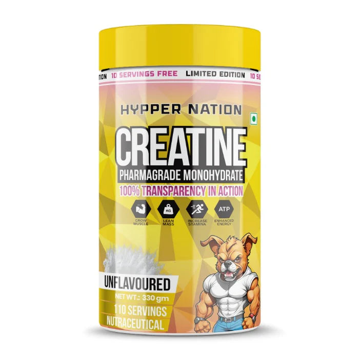 Hyppernation Creatine Pharmagrade Monohydrate Limited Edition | 300g + 30g Servings