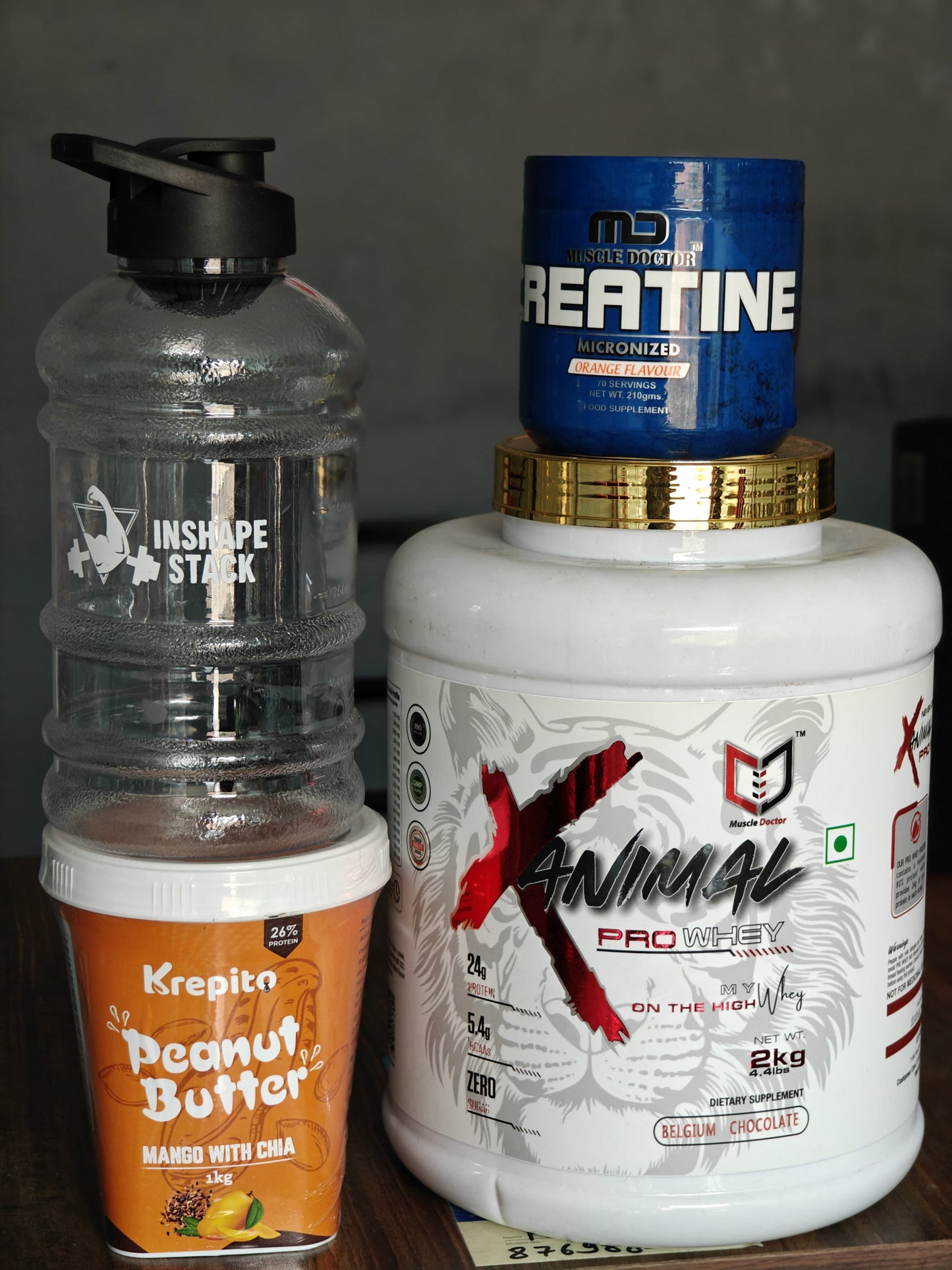 Muscle Doctor XAnimal Pro Whey (2kg) + Muscle Doctor Creatine + Krepito Peanut Butter + FREE GALLON WATER BOTTLE