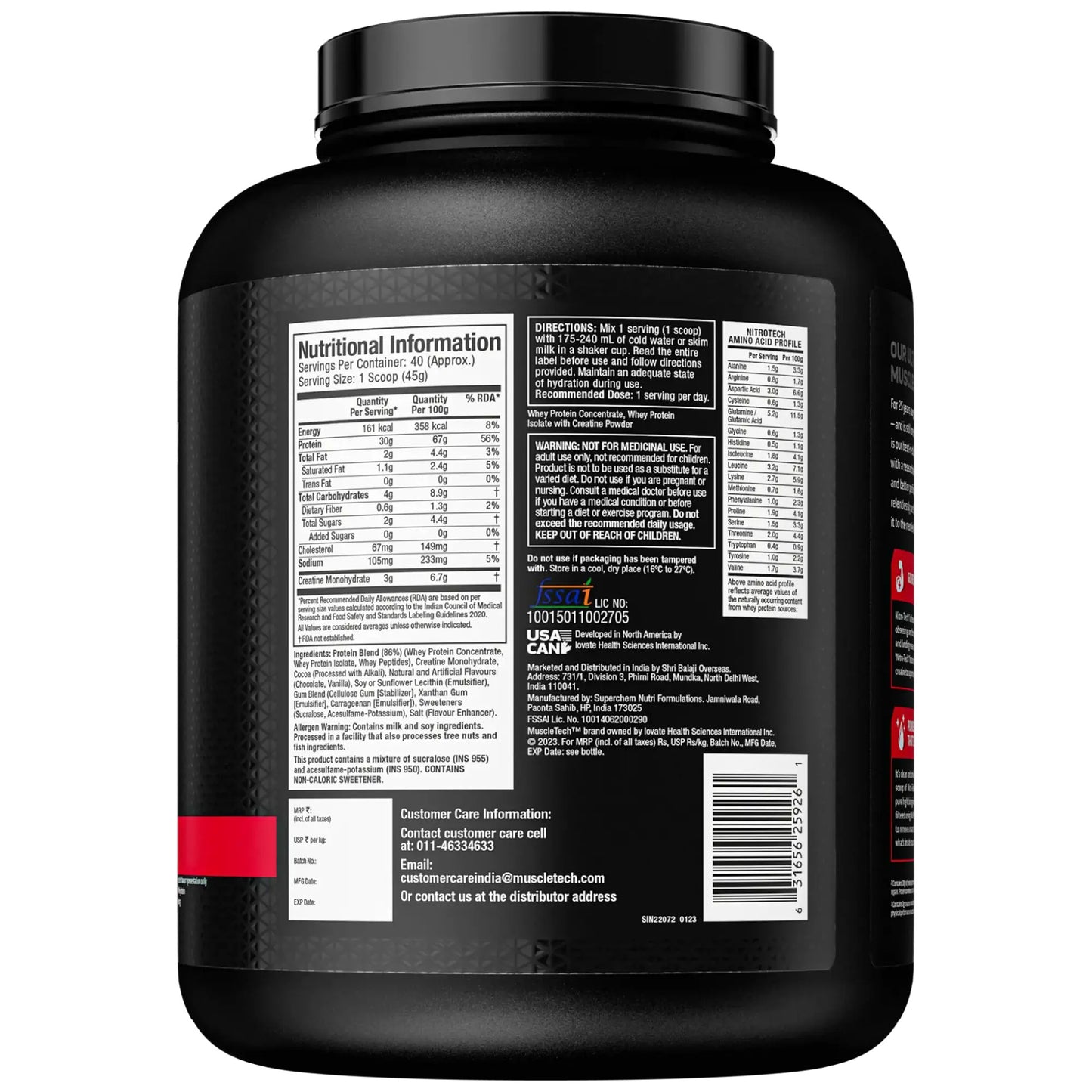 MUSCLETECH NITRO-TECH WHEY PROTEIN 1.8 KG