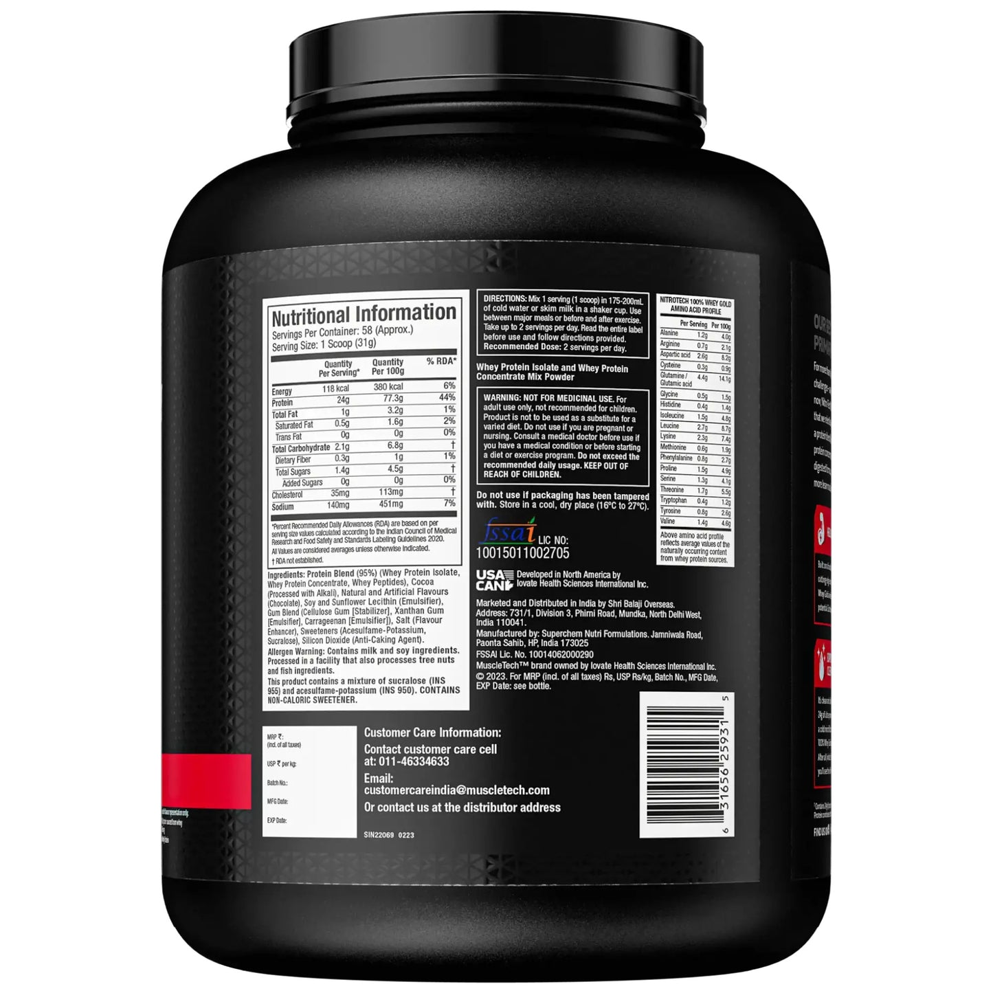 MUSCLETECH NITRO-TECH 100% WHEY GOLD 1.81 kg